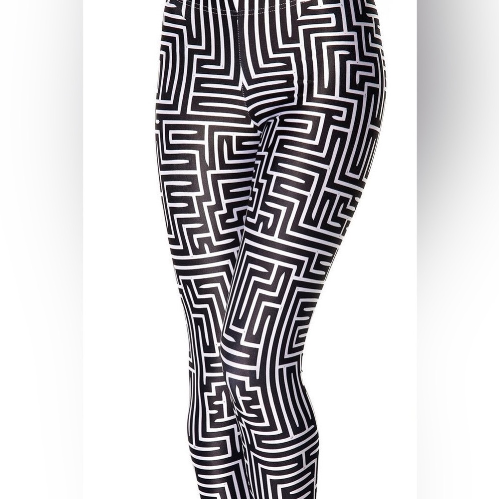 Black Milk Clothing Maze Black Leggings size M